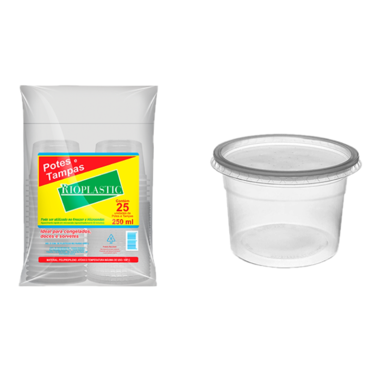 POTE PLASTICO REDONDO PP 750ML